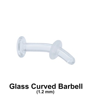 1.2 mm Glass Piercing Curved Bar with Clear O-ring